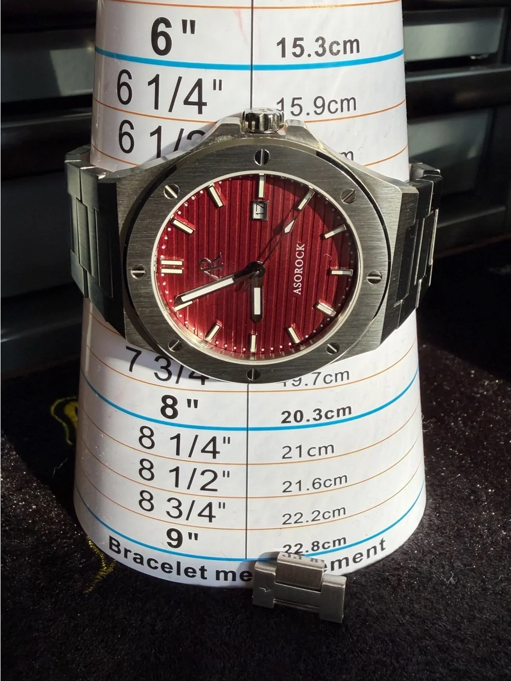 Men’s Stainless Steel Watch - Red Dial
